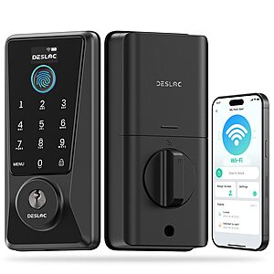 DESLOC WiFi Fingerprint Smart Keypad Door Lock D110 Plus with App Control Front Door Smart Lock $45.99