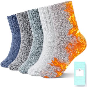 Fuzzy Socks For Women 5 Pairs Thermal Thick Winter Warm Gifts for Women $9.99 @Amazon