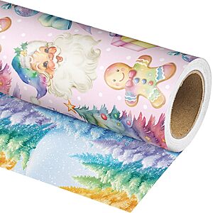 Altarho Reversible Christmas Wrapping Paper Roll - Total 28.5sq.ft for Winter Holiday Decoration $5.99 @Amazon