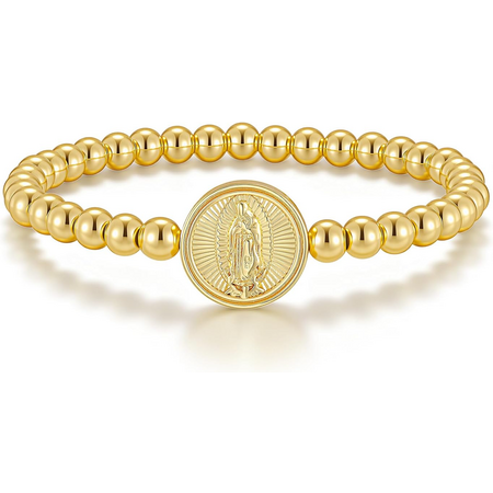 Save 60% on Gold Virgin Mary Beaded Bracelet!