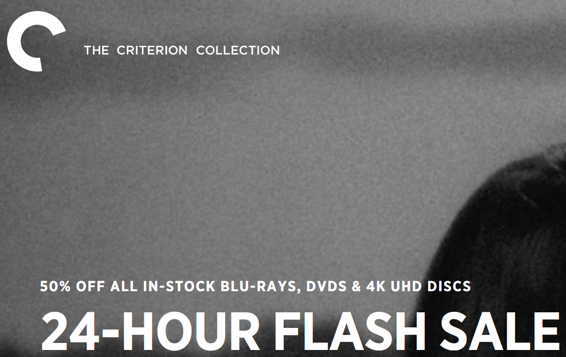 Criterion Collection Flash Sale - 50% off all in stock discs (4k UHD, Blu-ray, DVD) $49.95