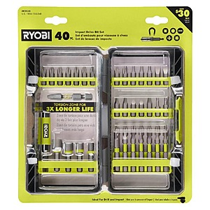 YMMV: Ryobi 40 piece Screwdriver Bit Set $1.95