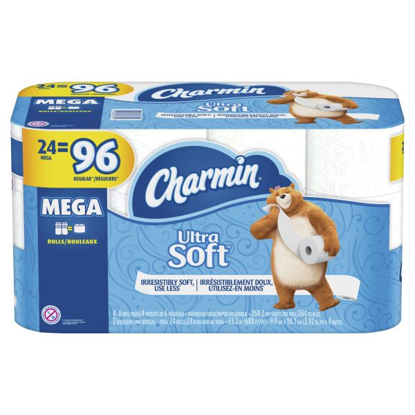 Charmin Ultra Soft Toilet Paper, $23.82 - 24 Mega Rolls, 264 Sheets per Roll
