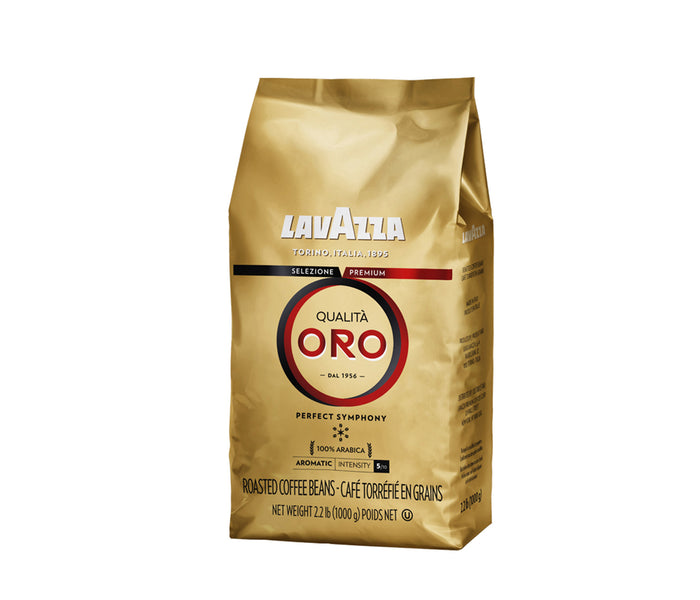 Lavazza Qualita Oro (Gold) Whole Bean Coffee Blend Medium Roast 2.2-LB, 6 packs for $68 ($11.40/bag) AC FS $11.39