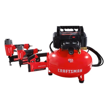 CRAFTSMAN 6-Gallon Single Stage Portable Electric Pancake Air Compressor (3-Tools Included) $199