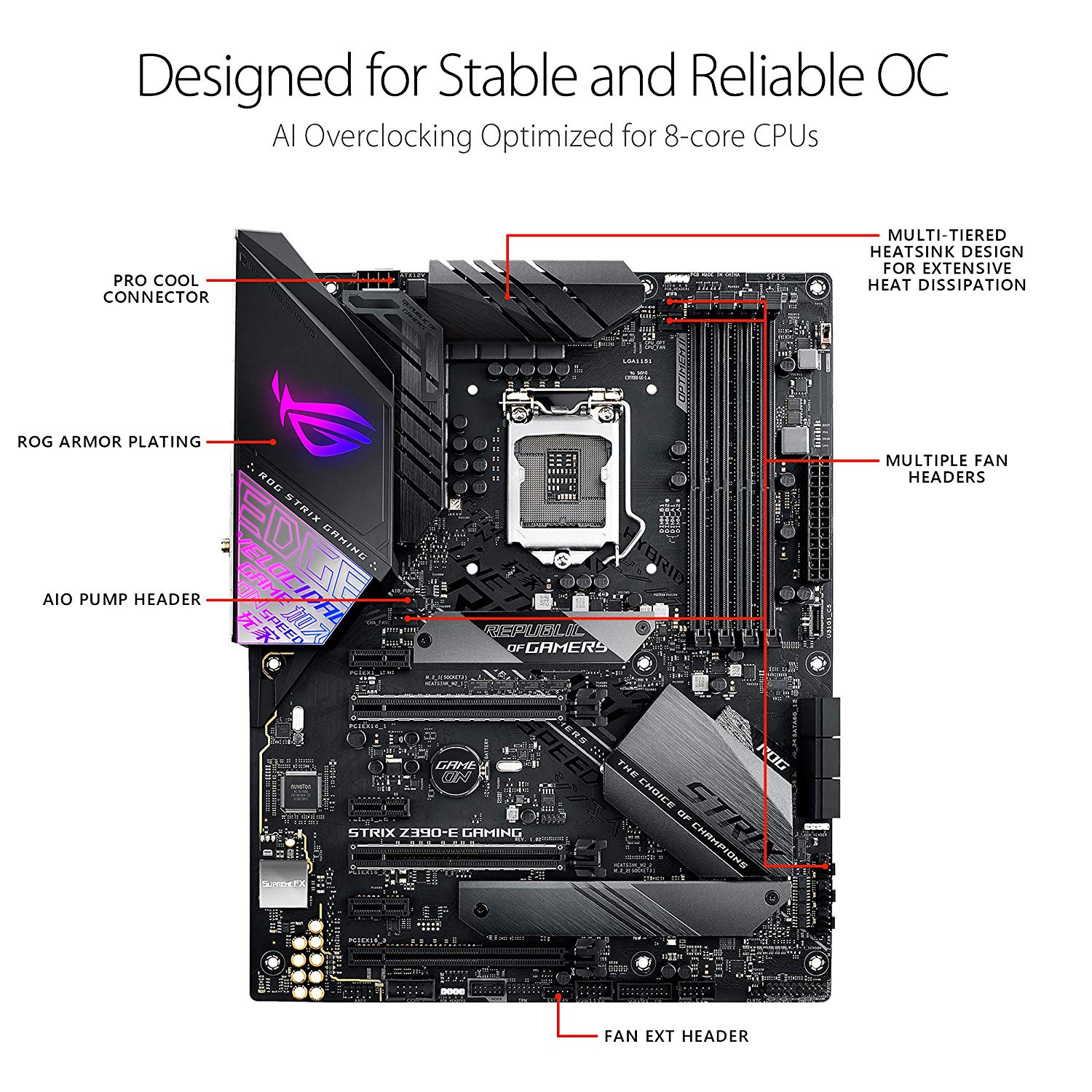 Asus ROG Strix Z390-E Gaming Motherboard LGA1151 (Intel 8th 9th Gen) ATX DDR4 DP HDMI M.2 USB 3.1 Gen2 802.11AC Wi-Fi $199.99