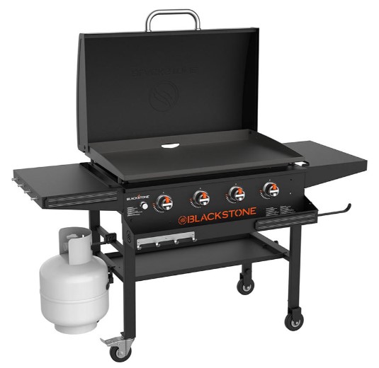 Blackstone 36" Griddle With Integrated Hood, Dual Horizontal Folding Shelves, Front Shelf & Soft Cover $399.99