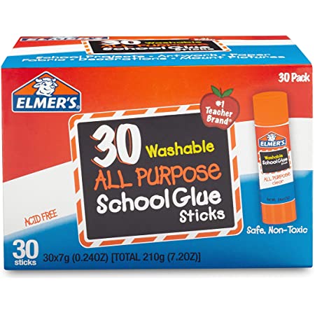 30 Count Elmer's All Purpose School Glue Sticks, Washable, 7g $4.17