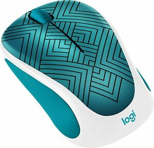 Logitech Design Collection Wireless Optical Mouse with Nano Receiver (Teal Maze or Blue Blush colors) $10.99