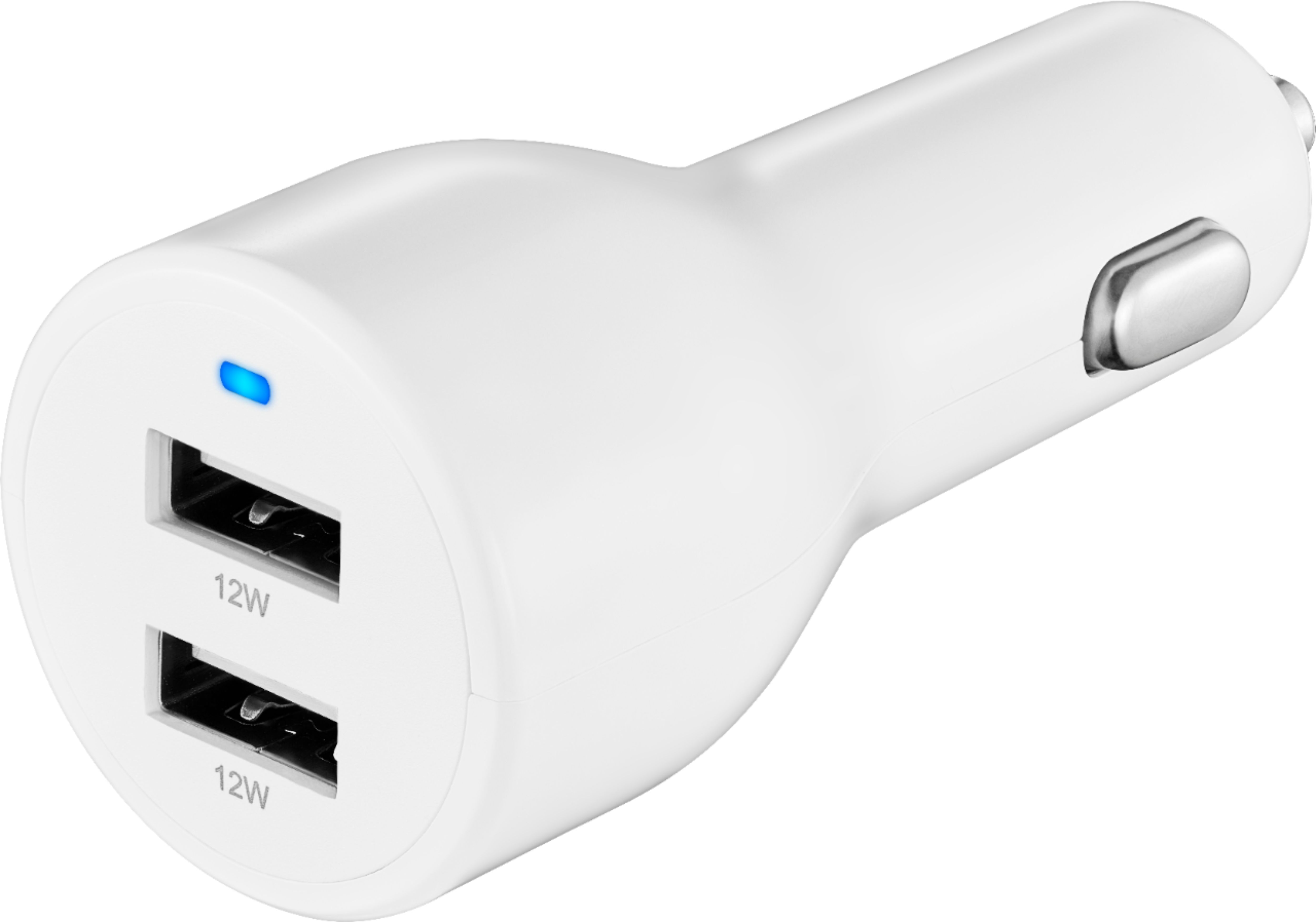 24W Insignia Vehicle Charger w/ 2 USB Ports (White) $7 + Free Curbside Pickup at Best Buy