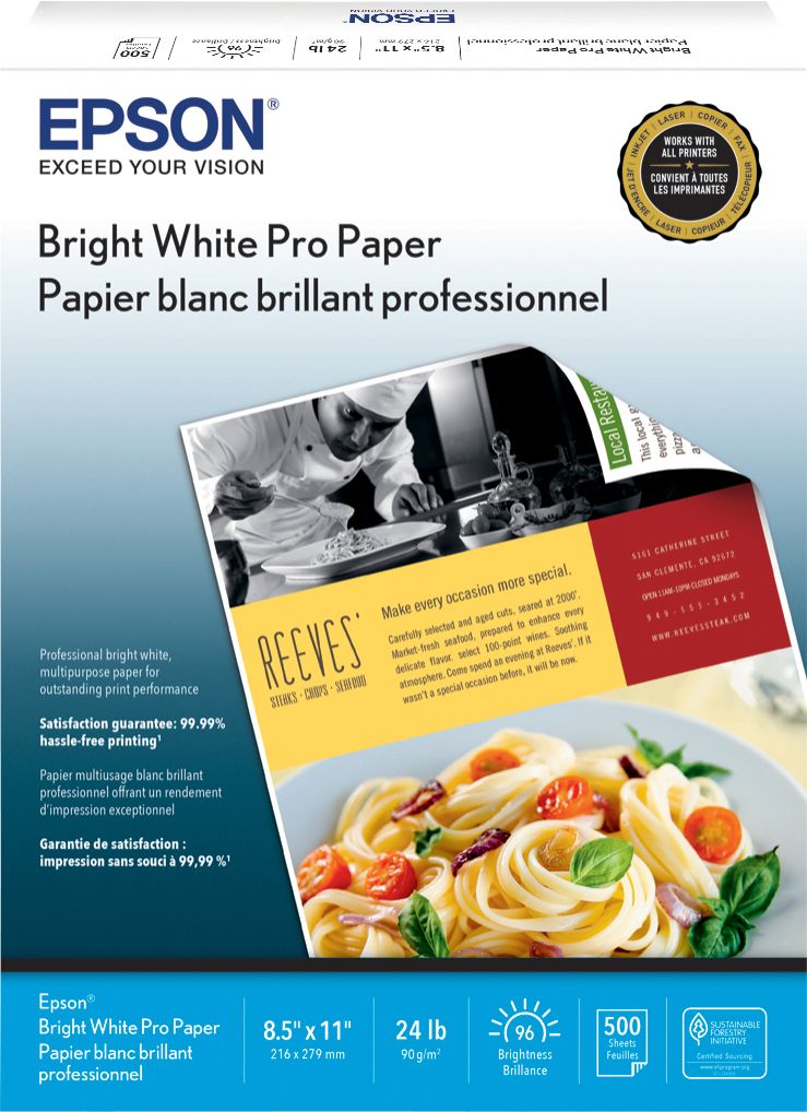 500 Sheet Epson Bright White Paper $5.49 + Free Store Pickup at Best Buy