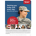 Military only - Office Depot - 20% off most purchases - Instore
