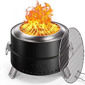 Ciays 19 Inch Smokeless Firepit, Portable for Outside Camping, Black $74.99