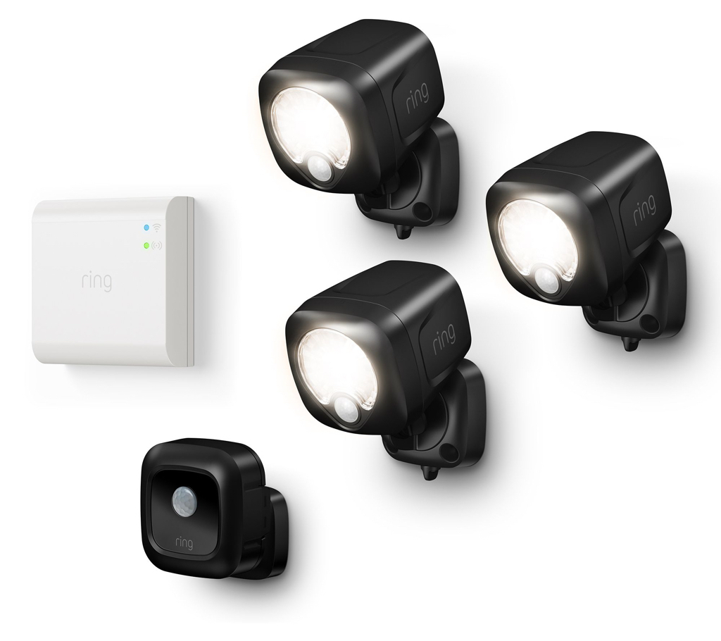 Ring Smart Lighting 3-Pack Spotlights w/ Motion Sensor & Bridge - $54.39