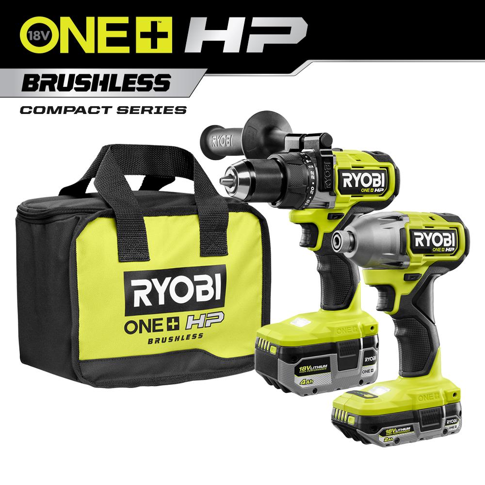 Ryobi HP Hammer Drill and Impact Driver with 2 HP batteries (Factory Blemished) $102