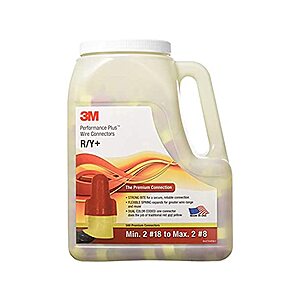 3M WIRE NUTS (Performance Plus R/Y+ Flame-Retardant Twist-On Wire Connector, Rounded Wing Shell, Live-Action/Square Wire Spring) Electrical $49.99
