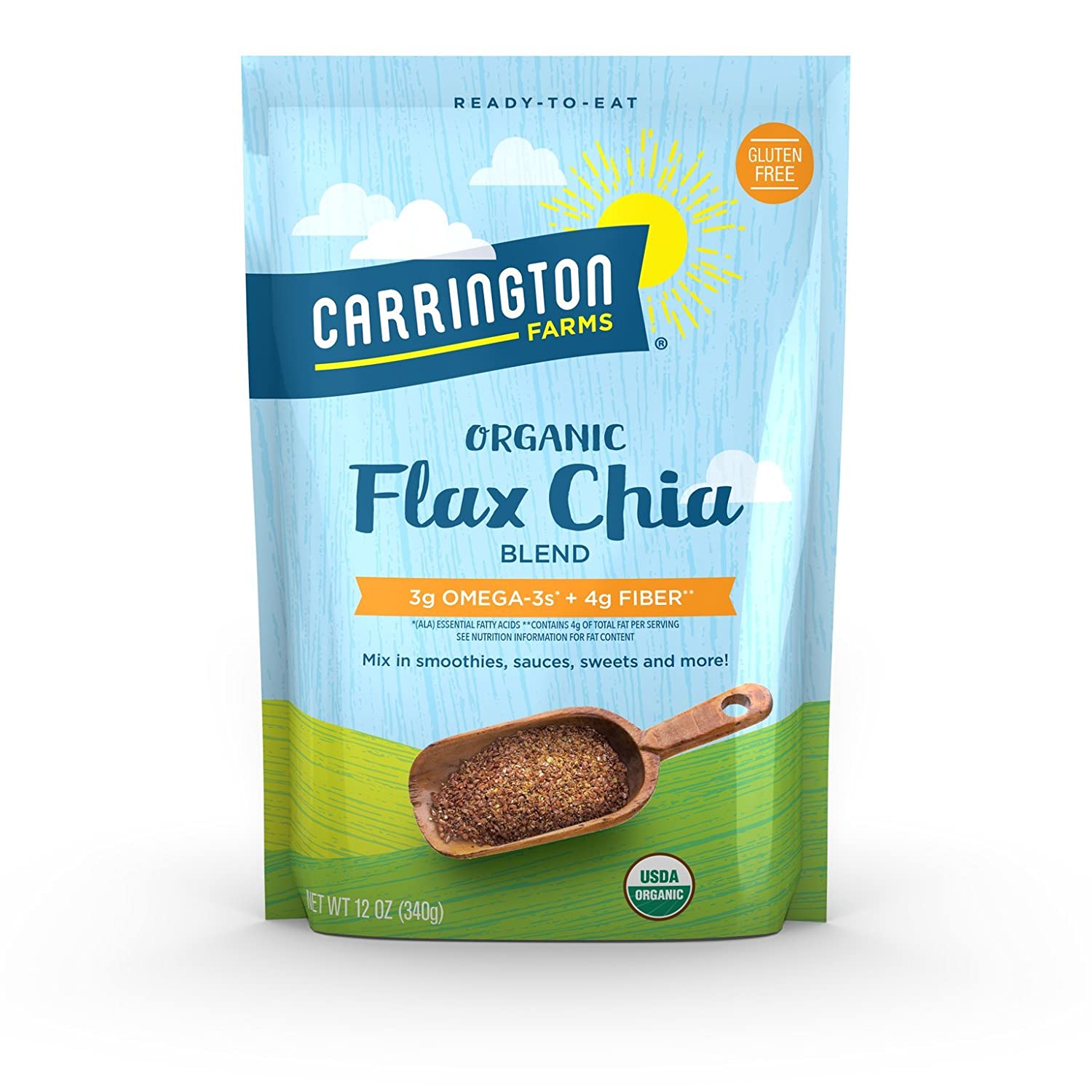 Carrington Farms Organic 12oz - Flax Chia Seeds Blend $2.75